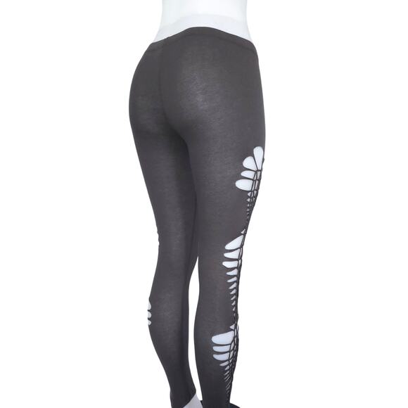 EARTHBOUND LATTICE - LARGE - Grey-Brown Leggings with Side Cuts - Boho Chic - Picture 6 of 7
